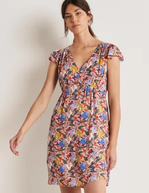 Grace Flutter Sleeve Dress-Milkshake, Tulip Terrace