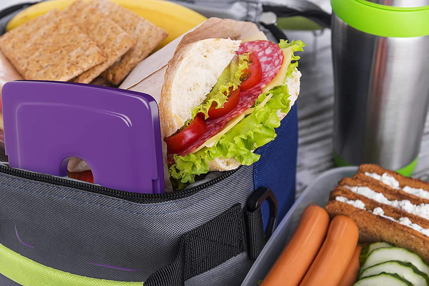 Healthy Packers Cool Pack, Slim Ice Pack for Lunch Box - Quick Freeze and Long-Lasting - Freezer Cold Packs for Cooler Bag and Lunch Boxes - Original Long-Lasting Formula (10 pack)