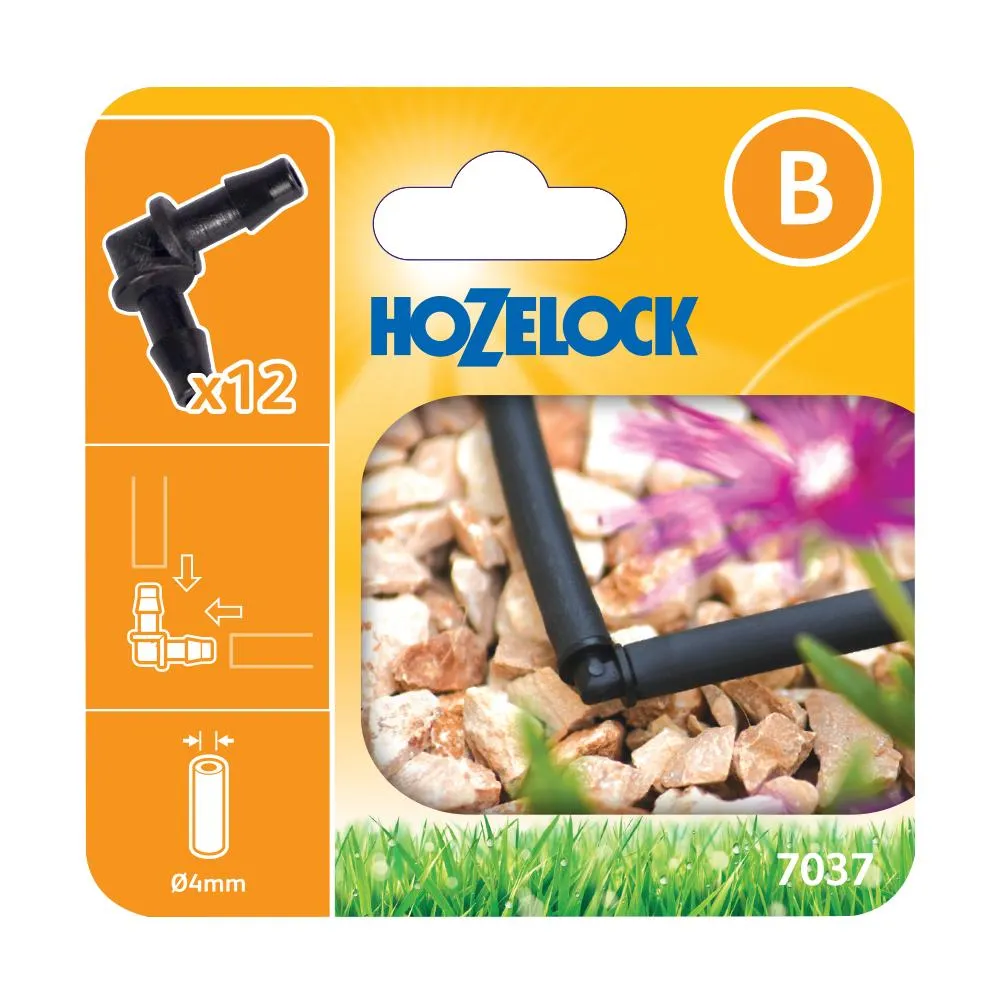 Hozelock Elbow Connector 4mm (12 Pack) - 7037