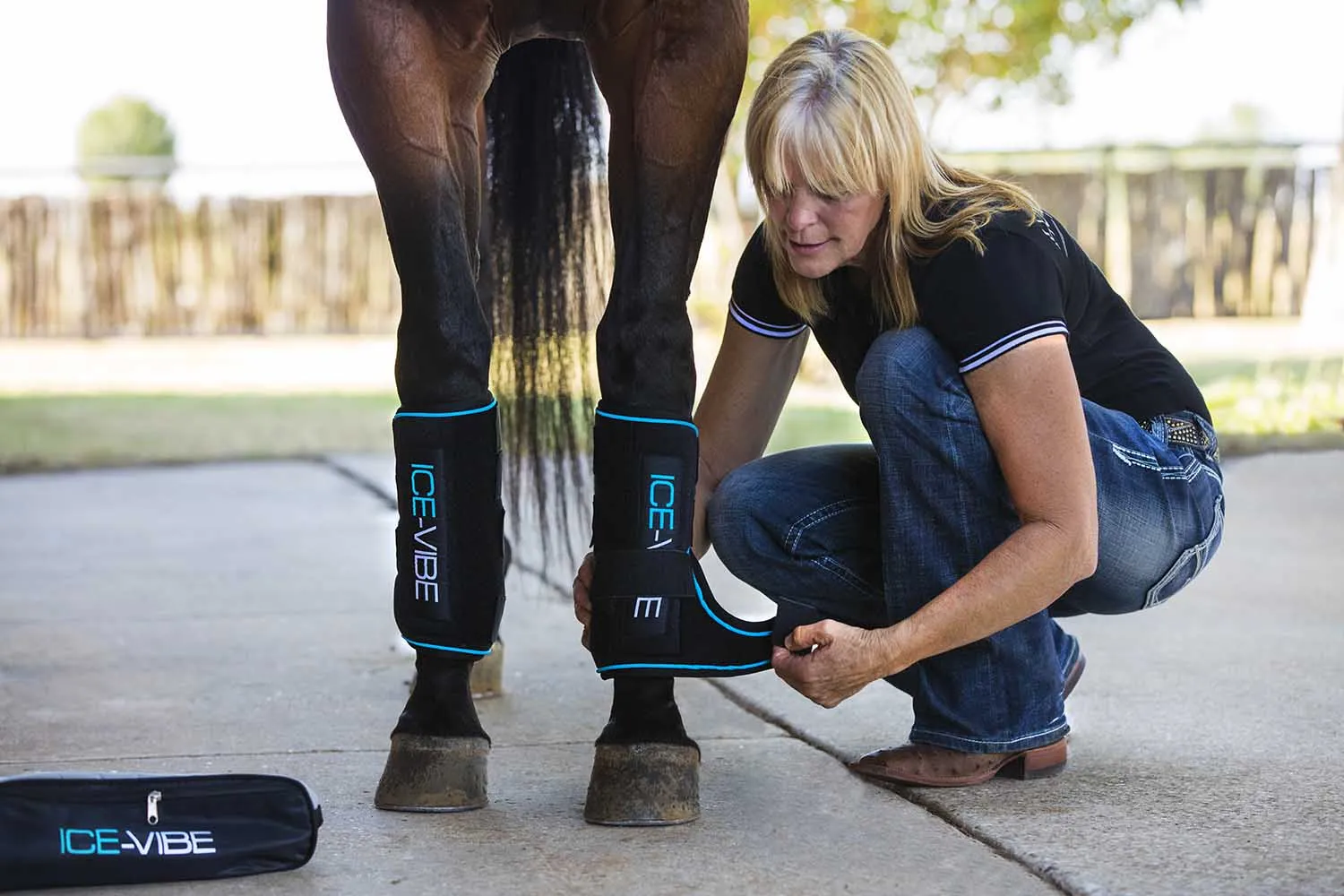 Ice Vibe Boot for Horses, Black