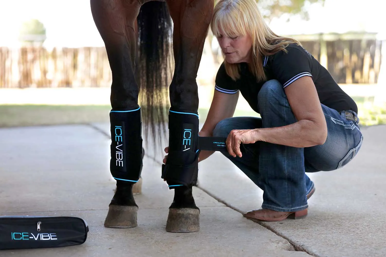 Ice Vibe Boot for Horses, Black