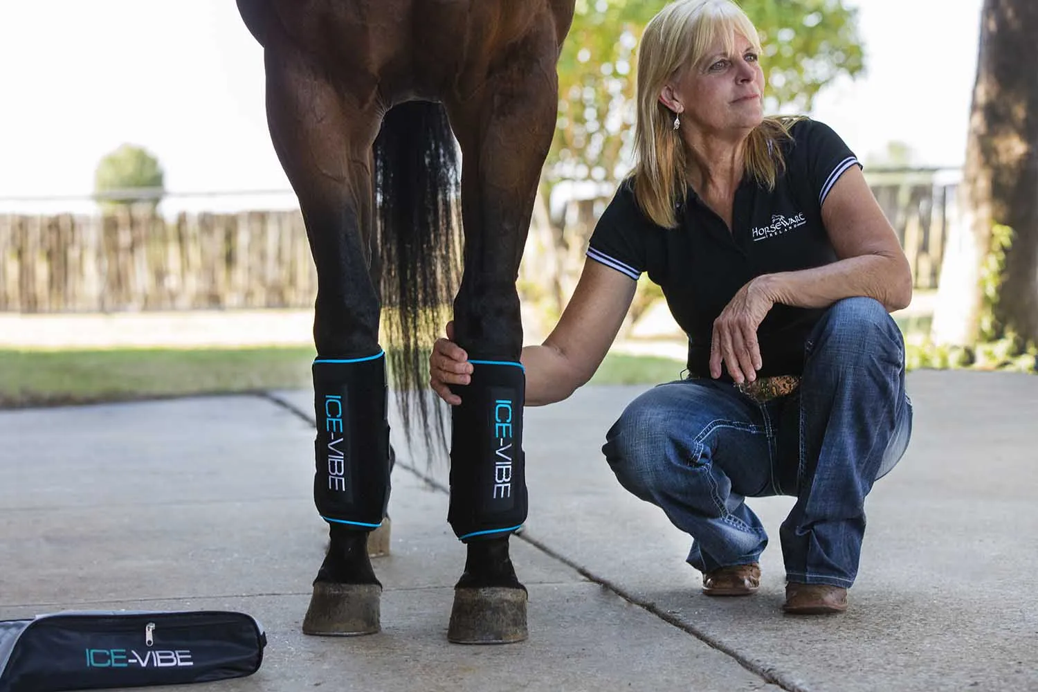 Ice Vibe Boot for Horses, Black