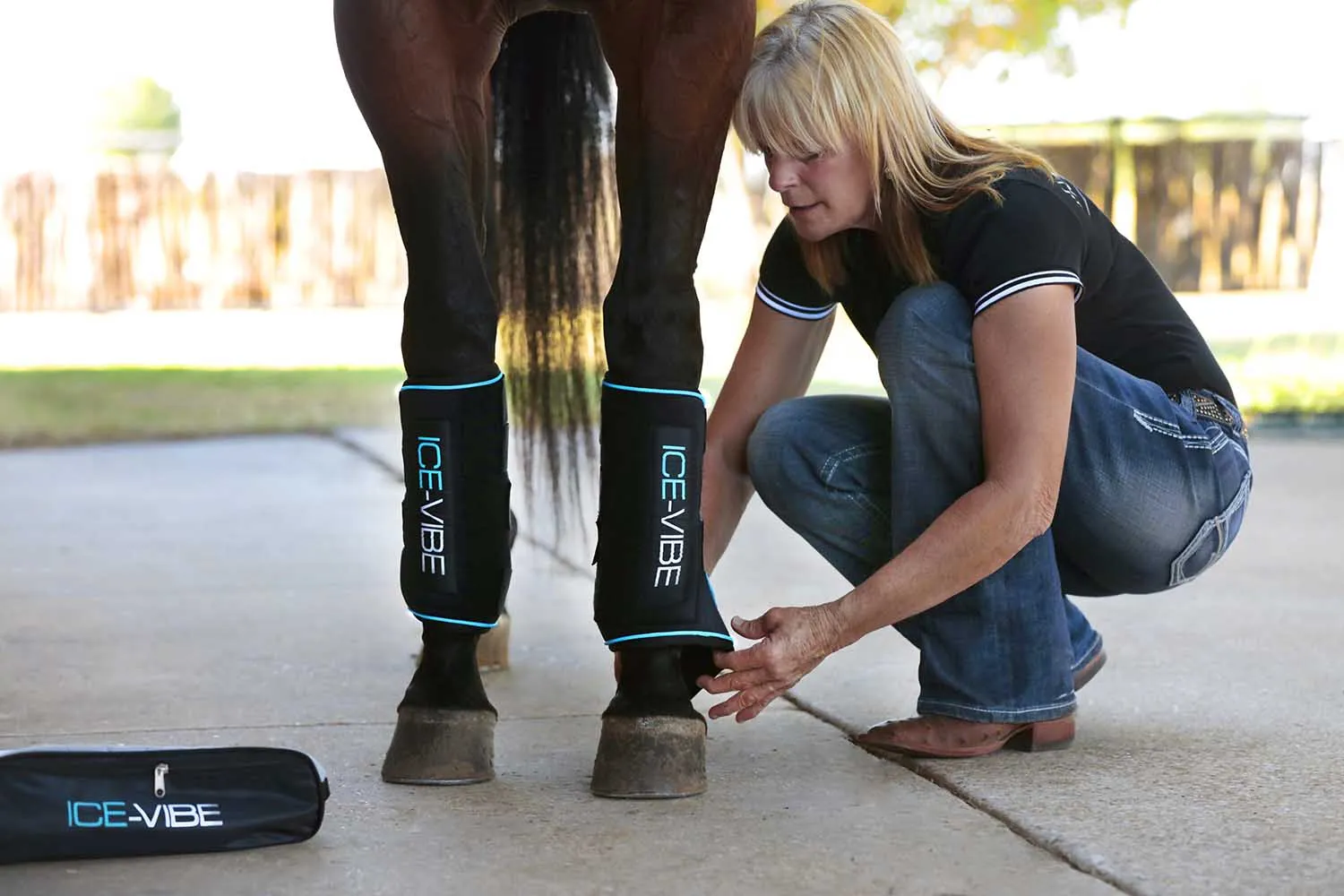 Ice Vibe Boot for Horses, Black