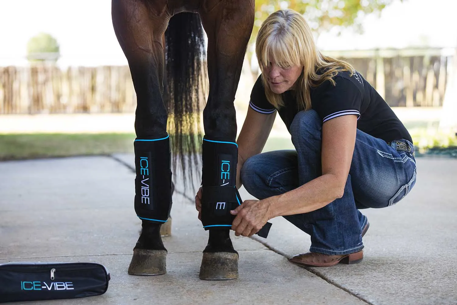 Ice Vibe Boot for Horses, Black