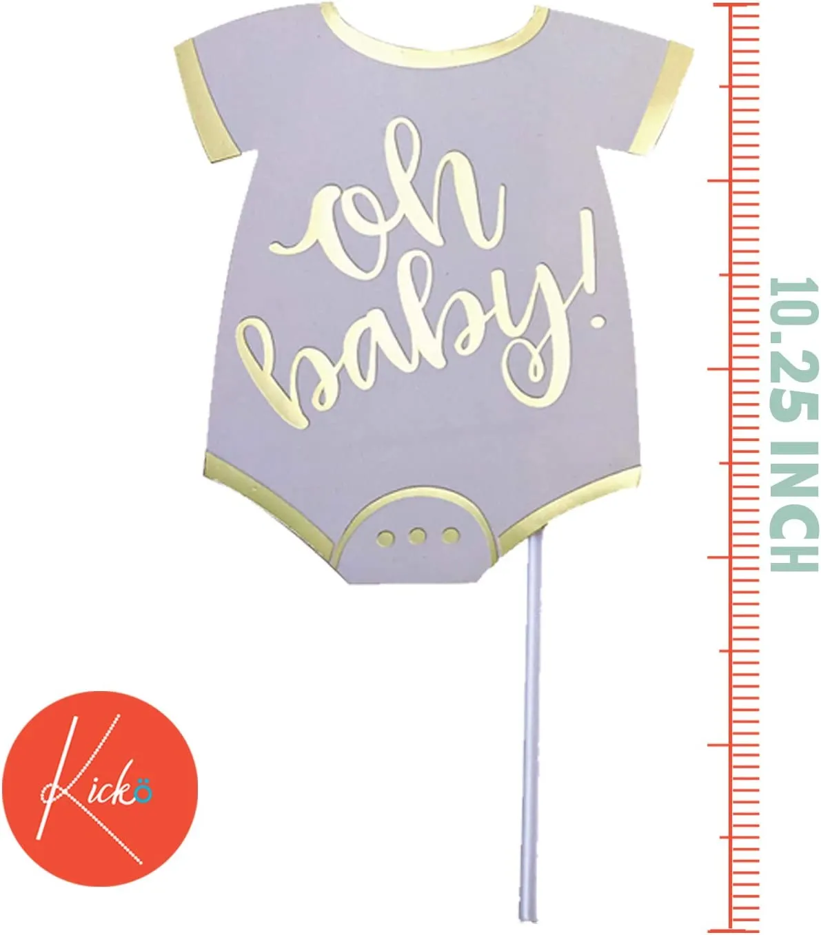 Kicko Gold Baby Shower Photo Props on Sticks - 20 Pack - for Kids, Party Favors, Stocking