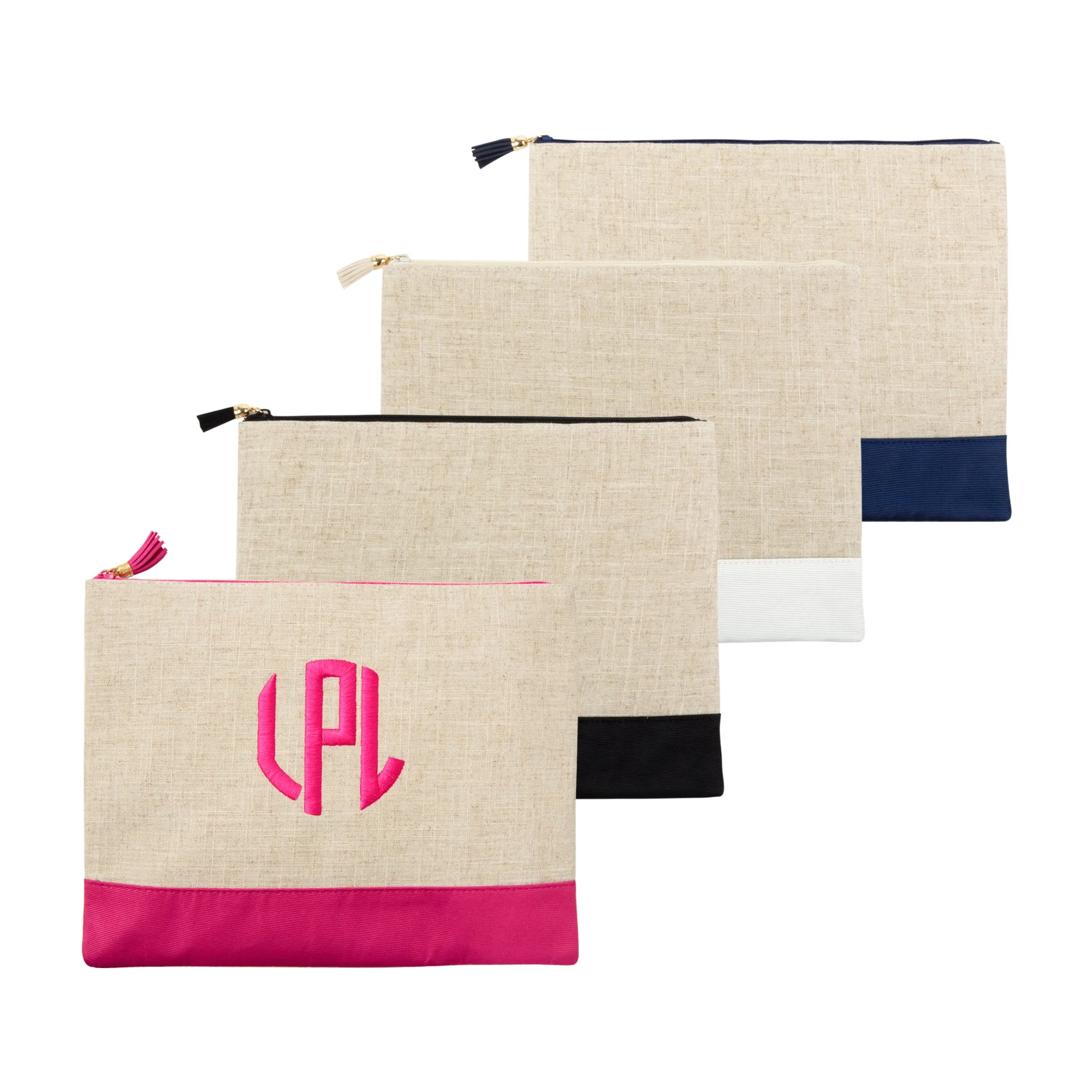 Linen Flat Zipper Pouch