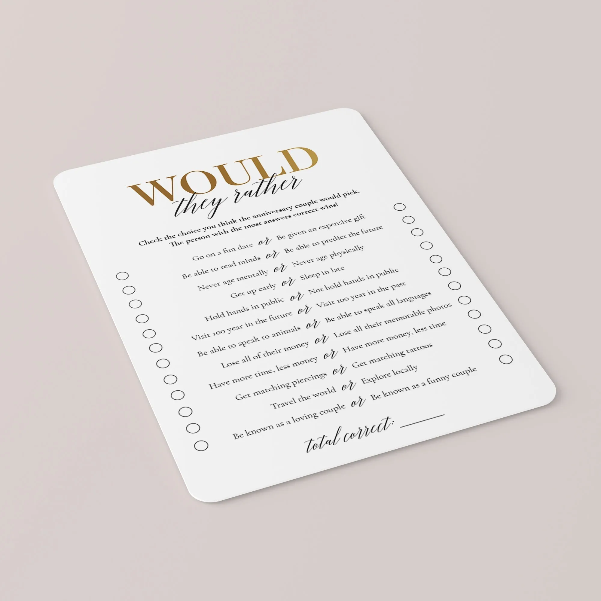 Married In 1974 50th Wedding Anniversary Party Games Bundle Golden