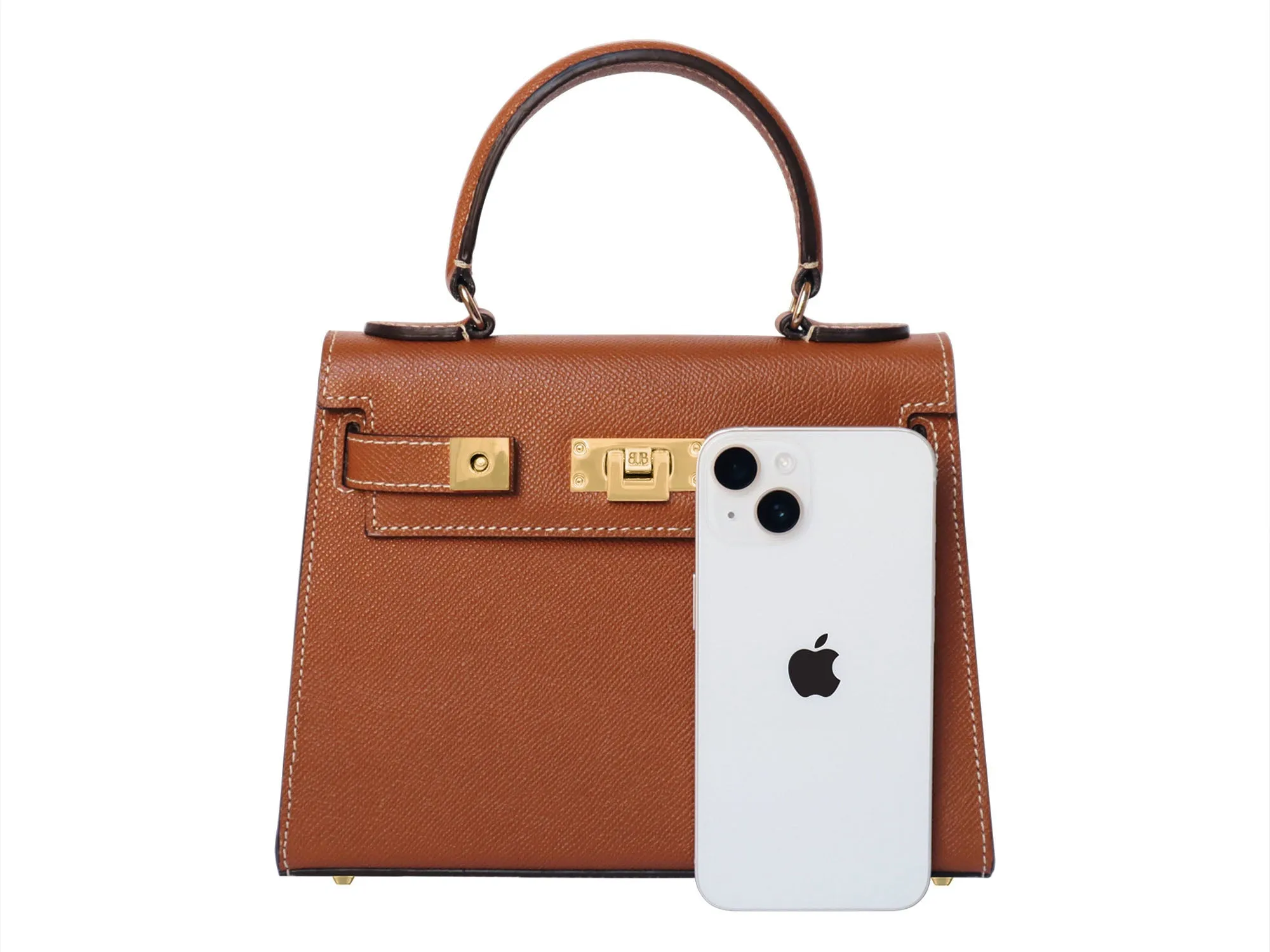 Maya Midi Caribou Soft Grainy Print Calf Leather Handbag - Primrose