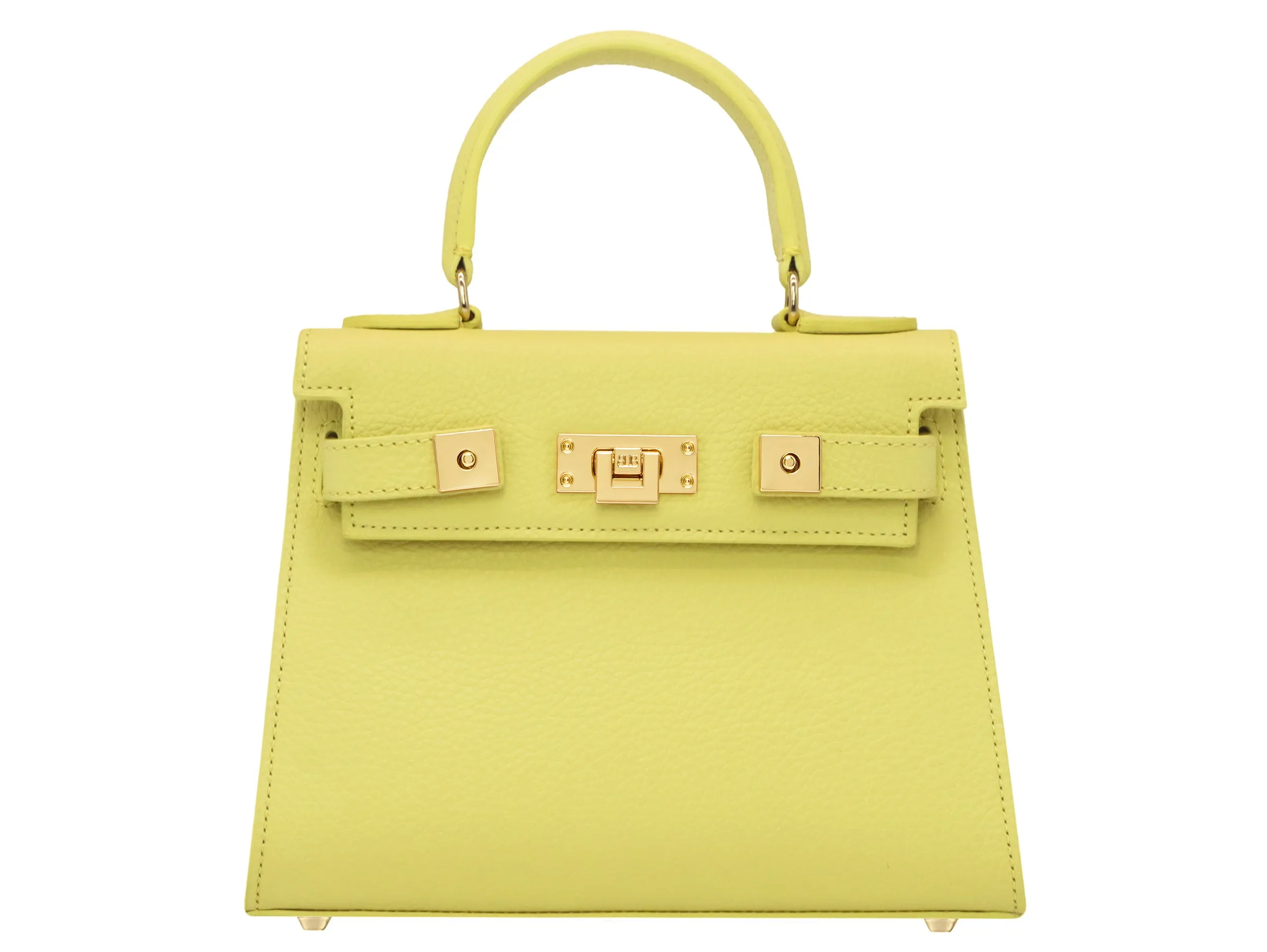Maya Midi Caribou Soft Grainy Print Calf Leather Handbag - Primrose