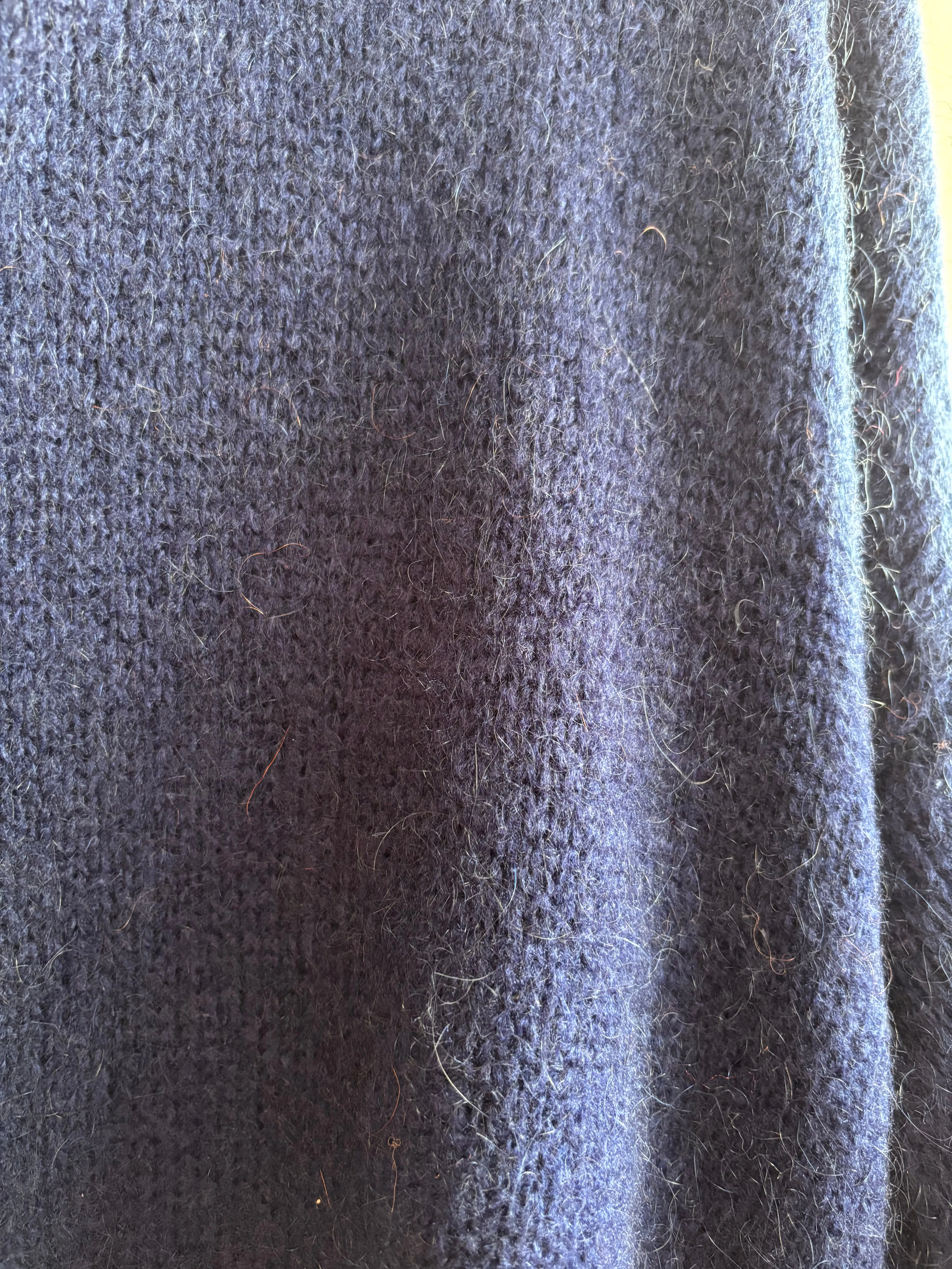 Navy Mohair Balloon Sleeve Jumper