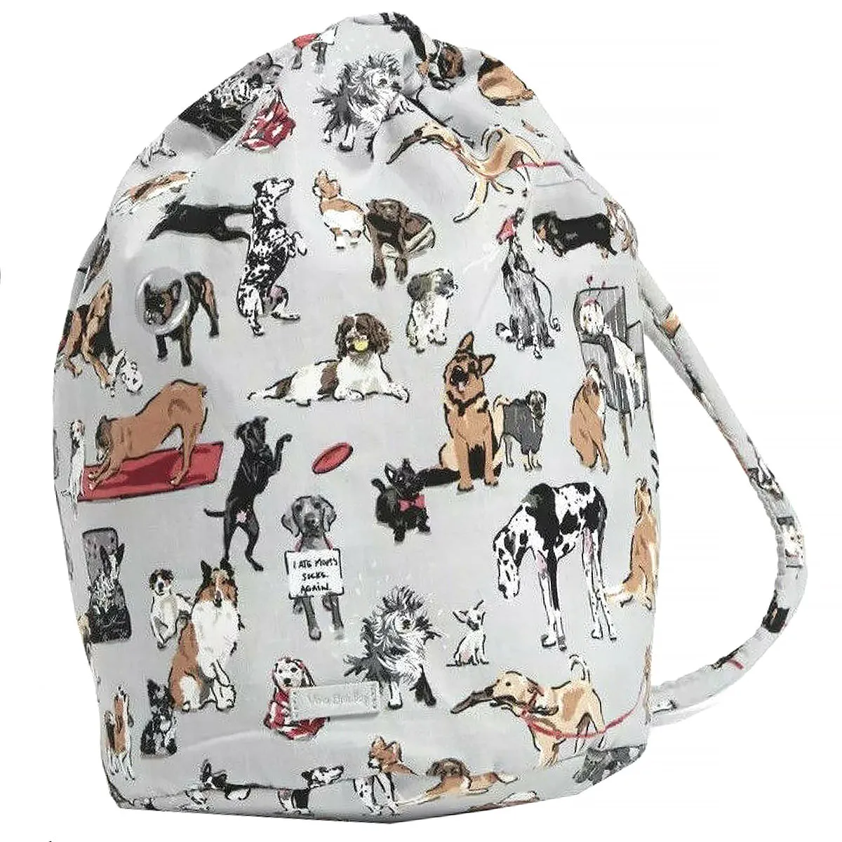 New BEST IN SHOW Vera Bradley Ditty Bag Drawstring Plastic Lined Tote dogs NWT