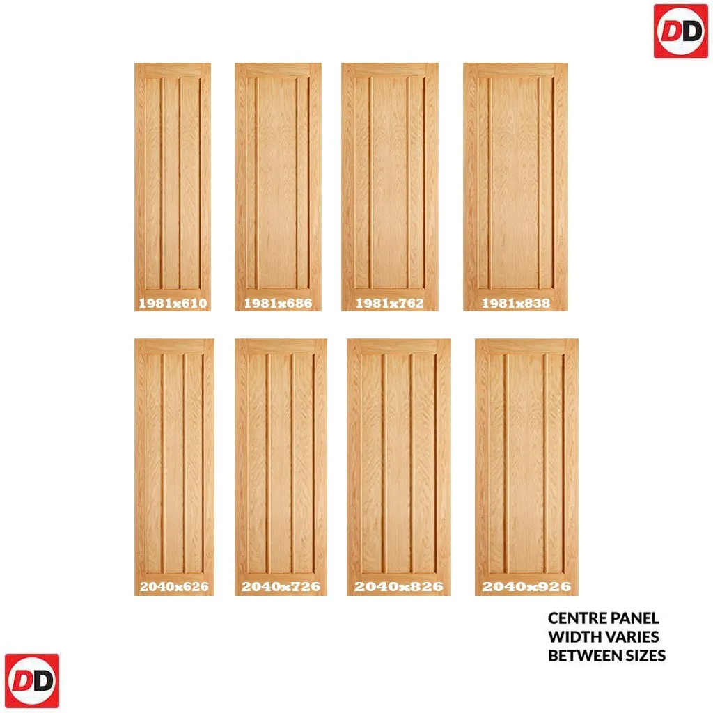 Norwich Real American Oak Veneer Internal Door - Unfinished