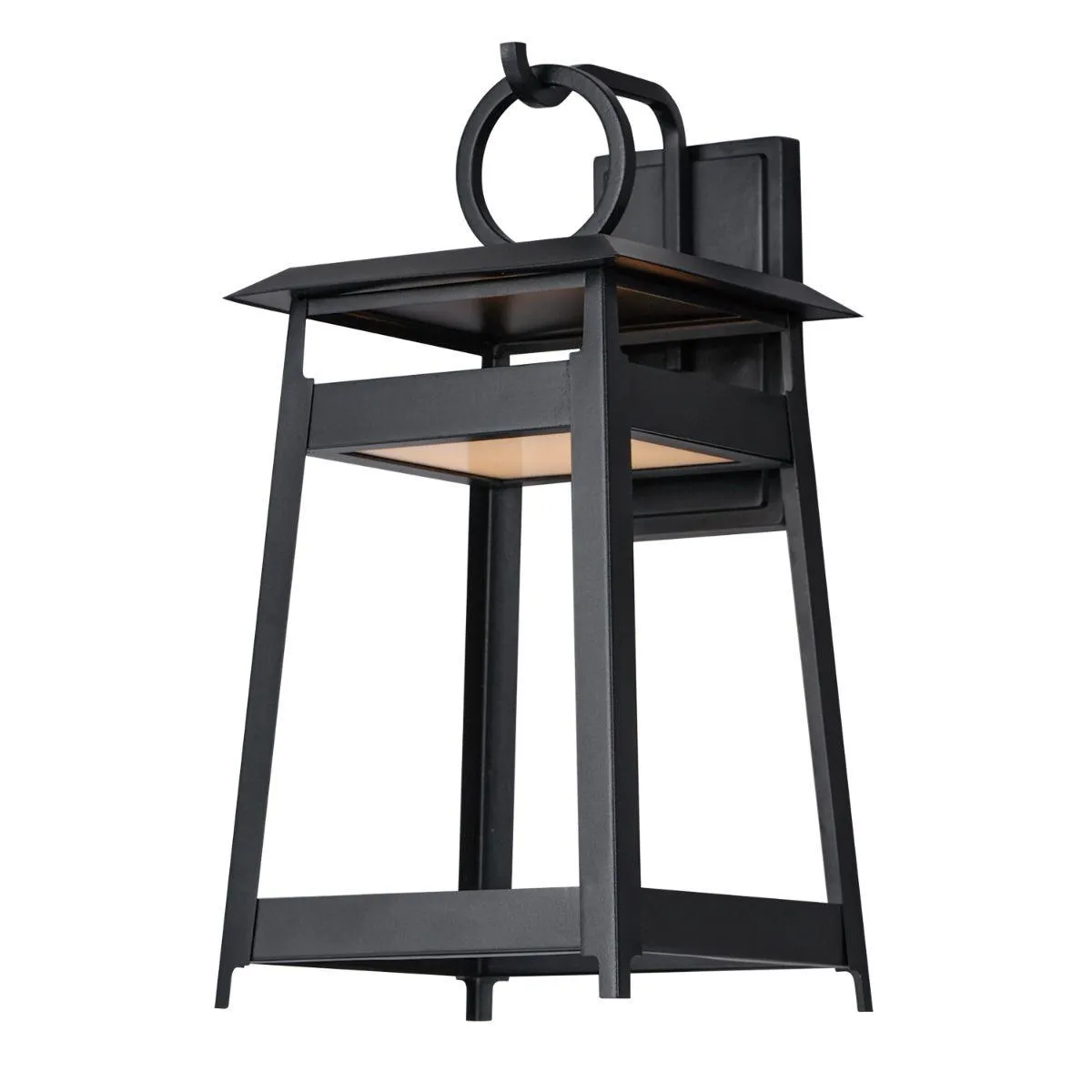 Pagoda 19 in. 2 Lights LED Outdoor Wall Sconce Black Finish