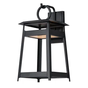 Pagoda 19 in. 2 Lights LED Outdoor Wall Sconce Black Finish