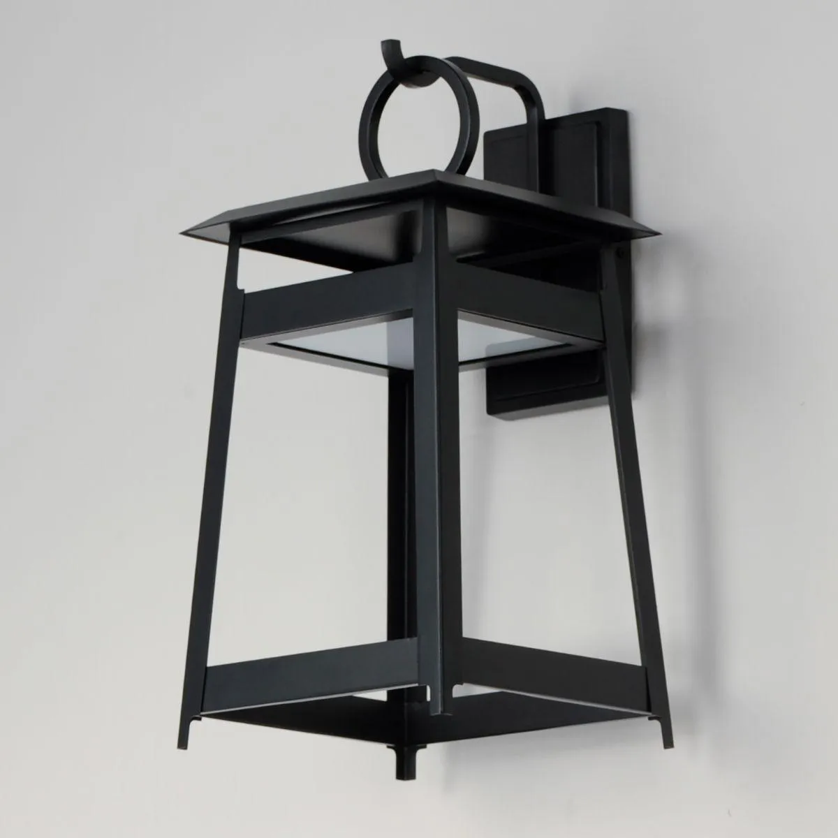 Pagoda 19 in. 2 Lights LED Outdoor Wall Sconce Black Finish