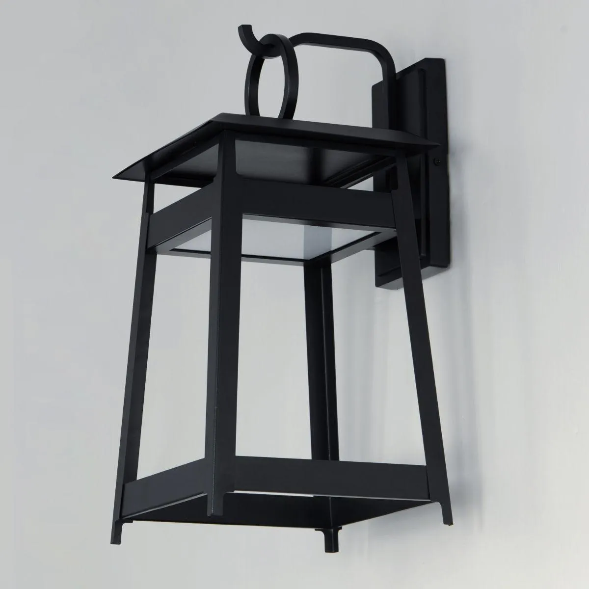 Pagoda 19 in. 2 Lights LED Outdoor Wall Sconce Black Finish