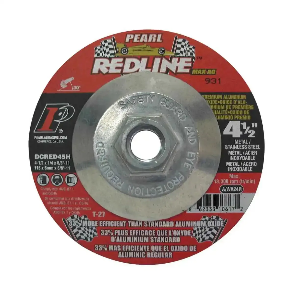 Pearl Abrasive 4 1/2" Redline Depressed Center Grinding Wheels