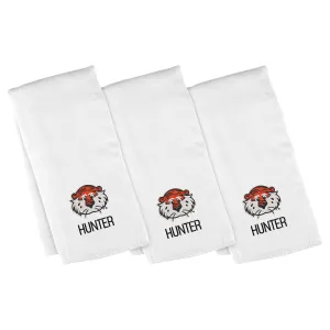 Personalized Auburn Tigers Aubie 3-Pack Burp Cloths