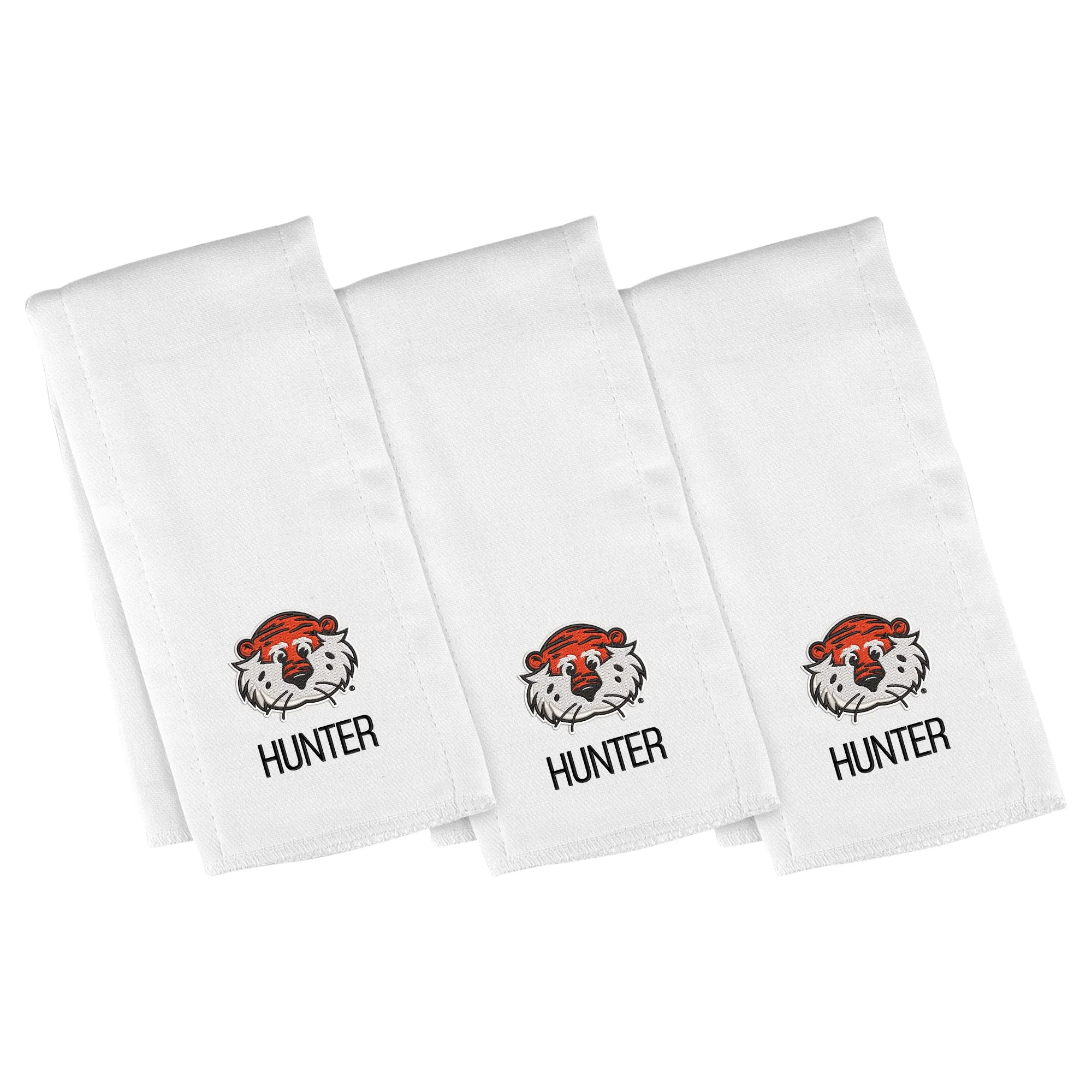 Personalized Auburn Tigers Aubie 3-Pack Burp Cloths