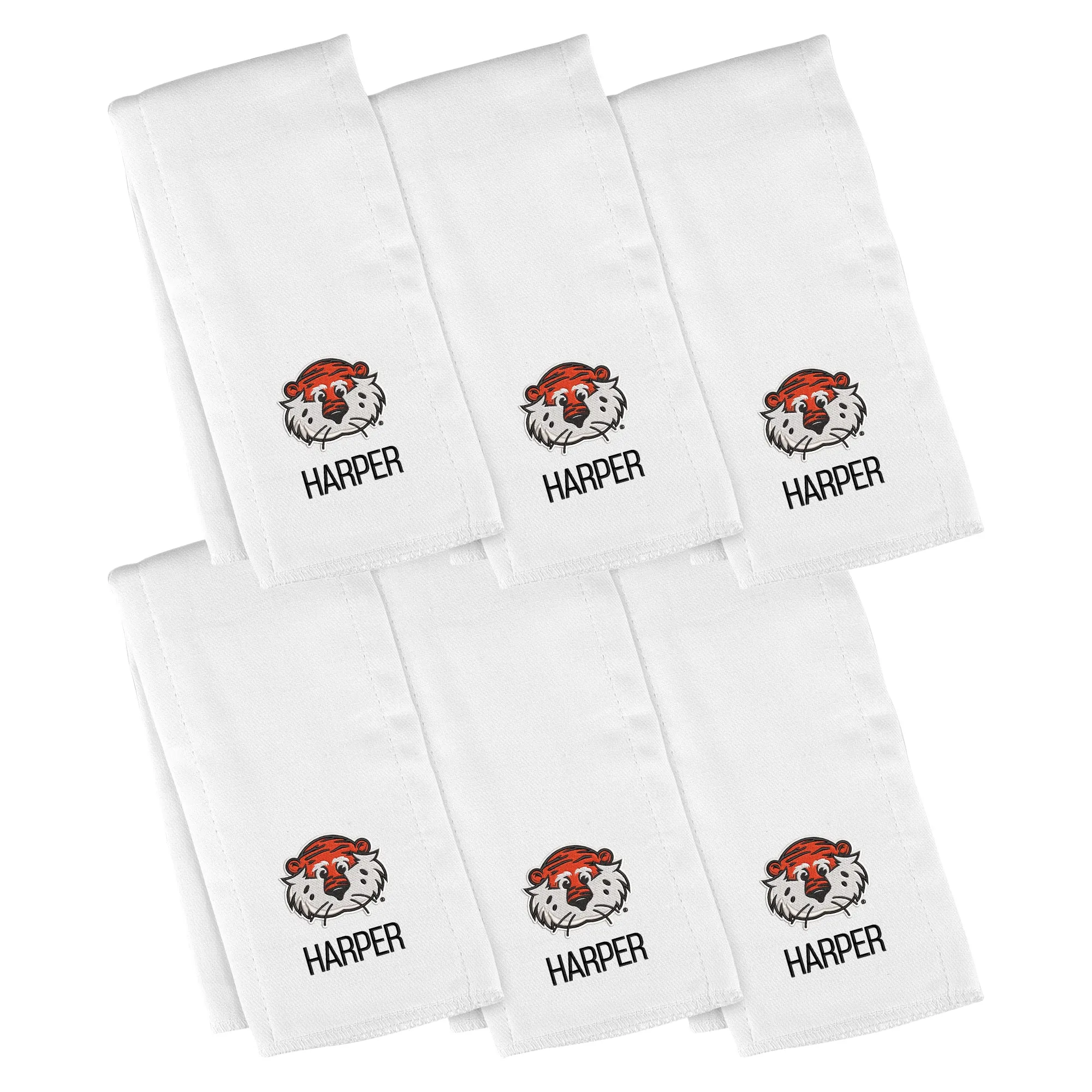 Personalized Auburn Tigers Aubie 6-Pack Burp Cloths