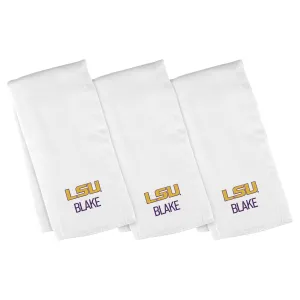 Personalized LSU Tigers 3-Pack Burp Cloths