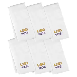 Personalized LSU Tigers 6-Pack Burp Cloths