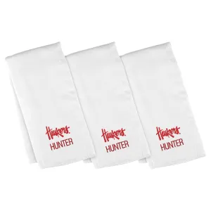 Personalized Nebraska Cornhuskers Script Huskers 3-Pack Burp Cloths