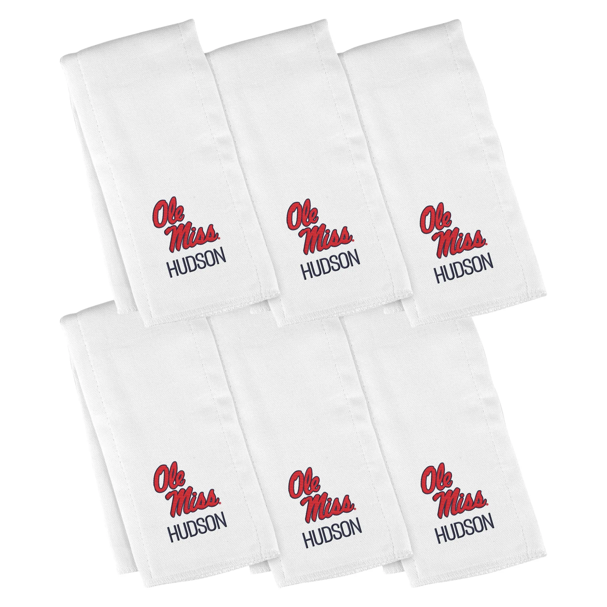Personalized Ole Miss Rebels 6-Pack Burp Cloths