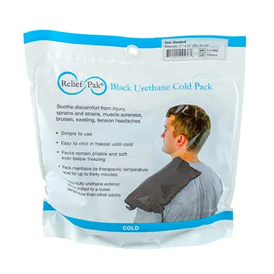 Relief Pak ColdSpot Black Urethane Pack - neck contour - 6" x 23" - Case of 12