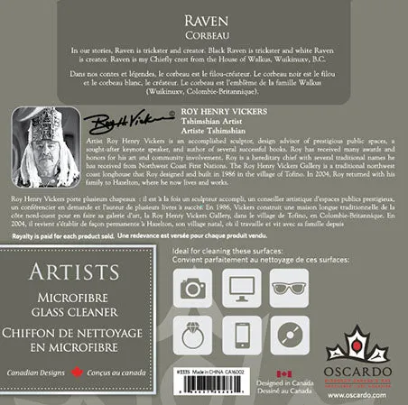 Roy Henry Vickers Raven Microfibre Glass Cleaner