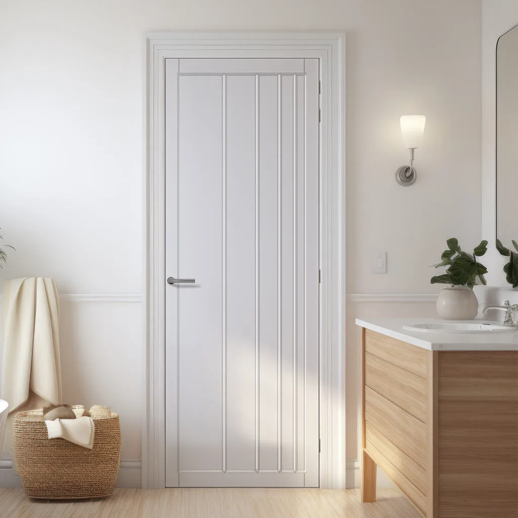 Simona Panel Solid Wood Internal Door UK Made  DD0105P - Cloud White Premium Primed - Urban Lite® Bespoke Sizes