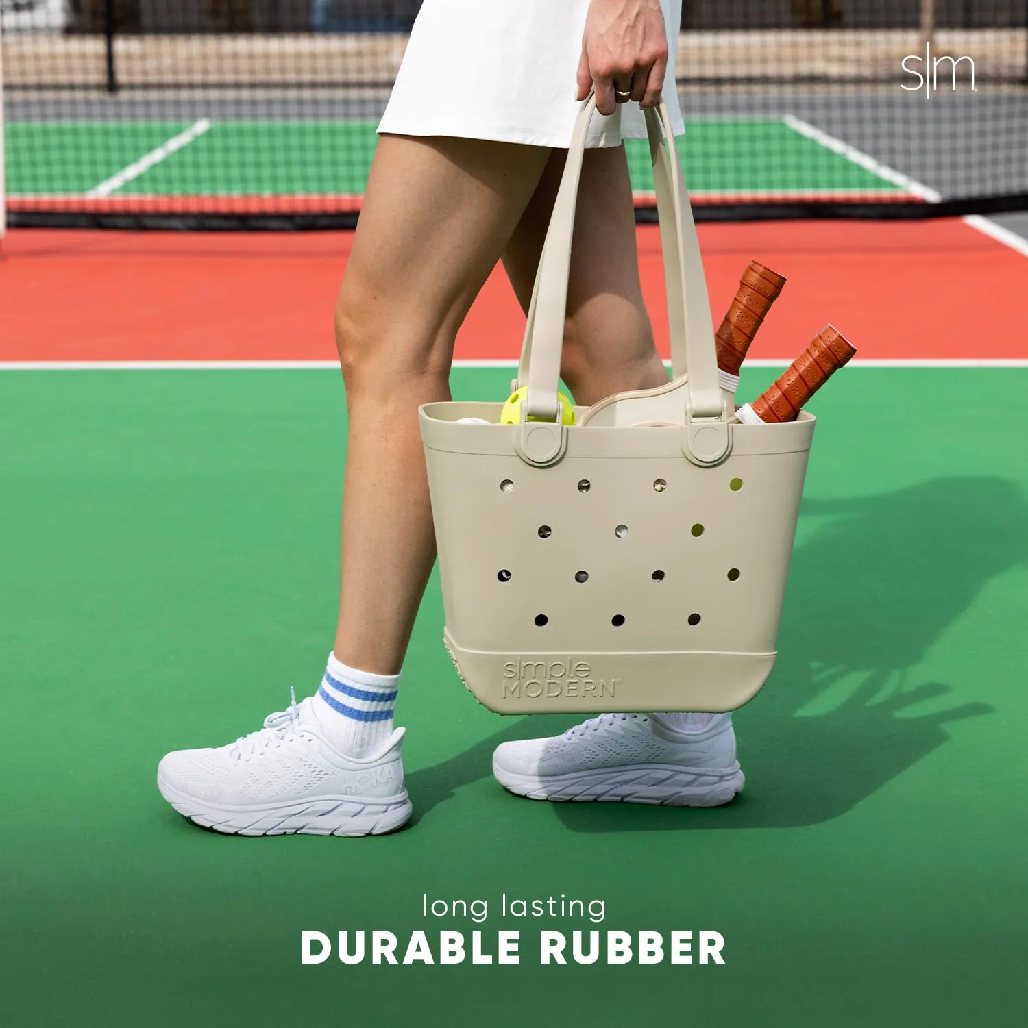 Simple Modern Beach Bag Rubber Tote | Waterproof Medium Tote Bag with Zipper Pocket for Beach, Pool Boat, Groceries, Sports | Getaway Bag Collection | Blush