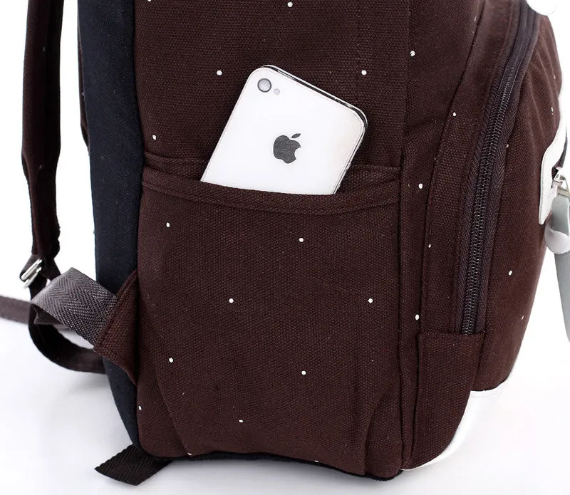 Solid color brief women backpack fashionable casual canvas bag student school bag Men's Backpacks