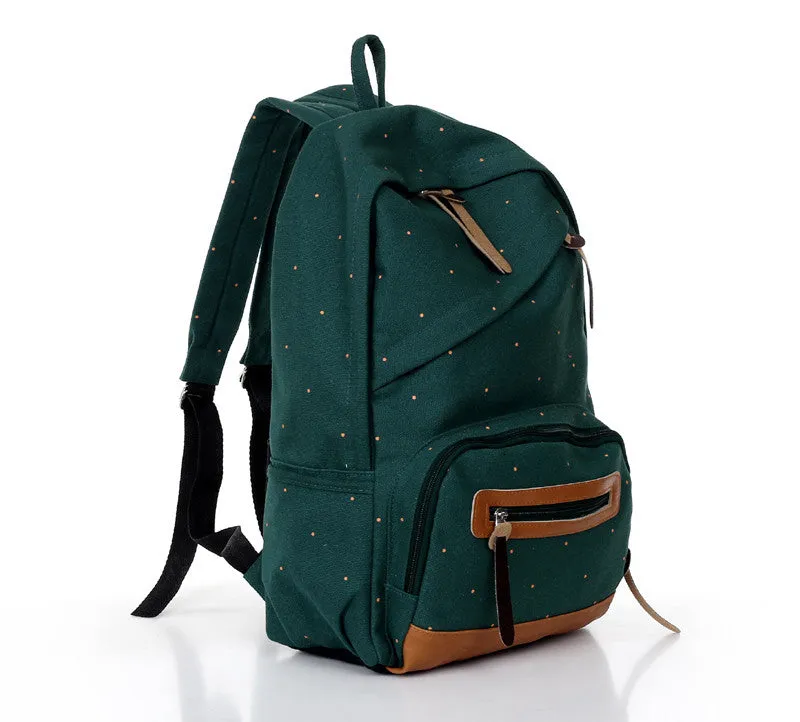 Solid color brief women backpack fashionable casual canvas bag student school bag Men's Backpacks