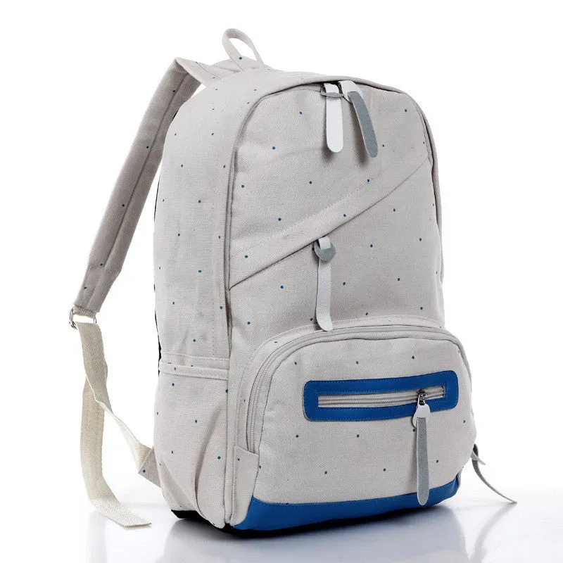 Solid color brief women backpack fashionable casual canvas bag student school bag Men's Backpacks