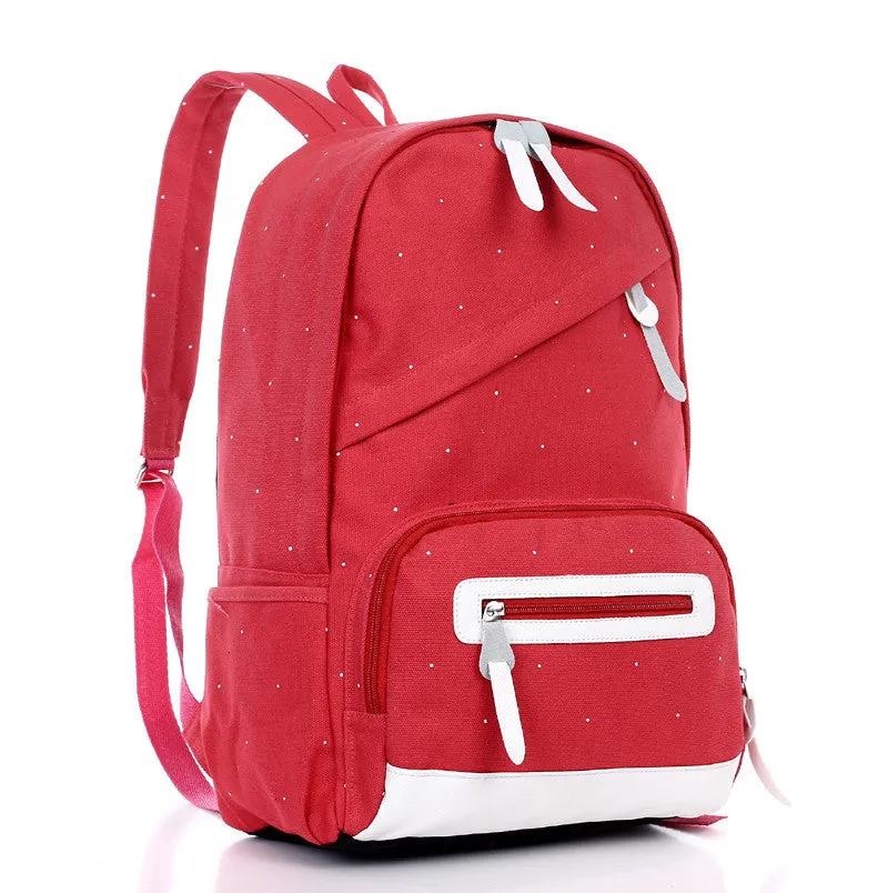 Solid color brief women backpack fashionable casual canvas bag student school bag Men's Backpacks