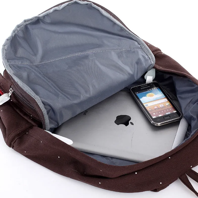 Solid color brief women backpack fashionable casual canvas bag student school bag Men's Backpacks