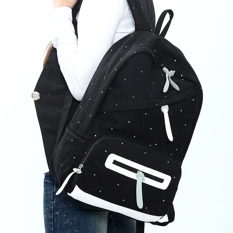 Solid color brief women backpack fashionable casual canvas bag student school bag Men's Backpacks