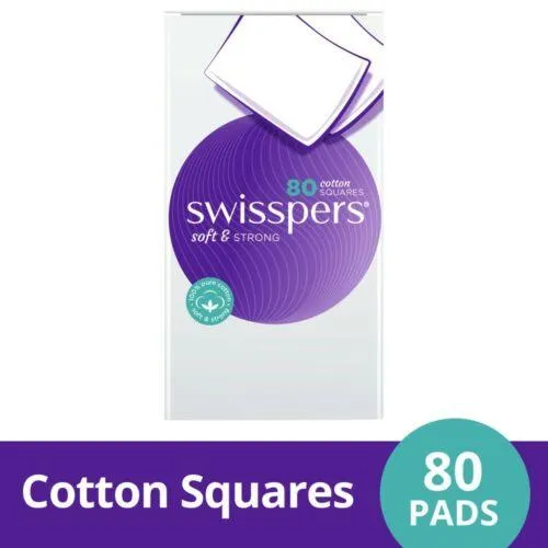 Swisspers Cotton Squares 80 Packs
