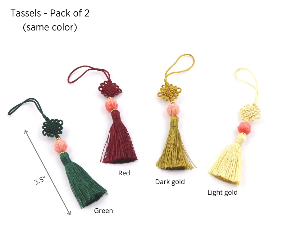 Tassels, rose charm tassels - 3.5" - pack of 2