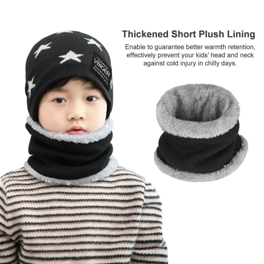Vbiger Kids Winter Knitted Hat And Infinity Scarf Set 2 Pieces Warm Winter Knitted Set