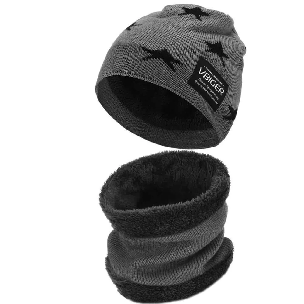 Vbiger Kids Winter Knitted Hat And Infinity Scarf Set 2 Pieces Warm Winter Knitted Set