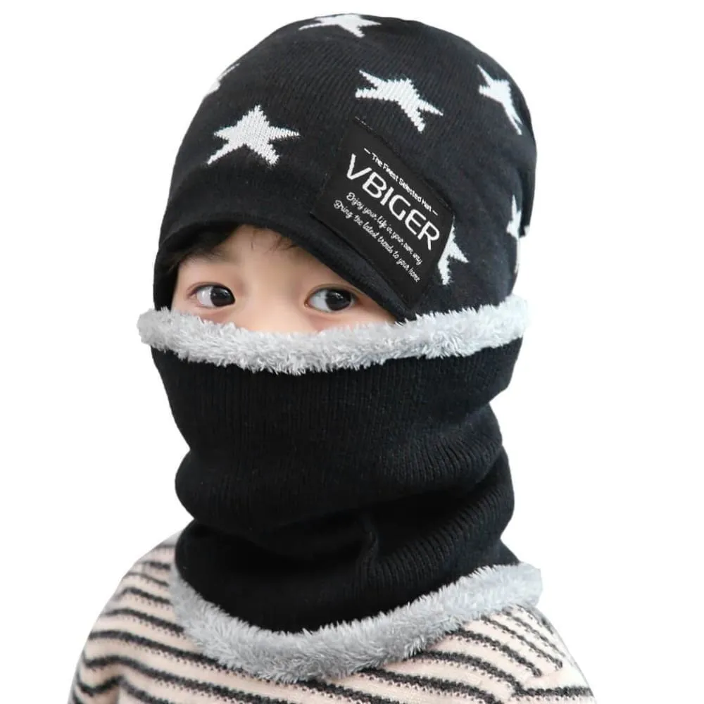 Vbiger Kids Winter Knitted Hat And Infinity Scarf Set 2 Pieces Warm Winter Knitted Set
