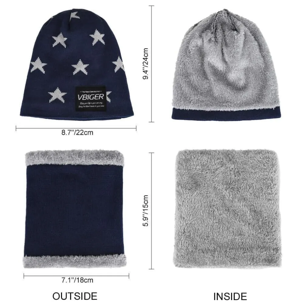 Vbiger Kids Winter Knitted Hat And Infinity Scarf Set 2 Pieces Warm Winter Knitted Set