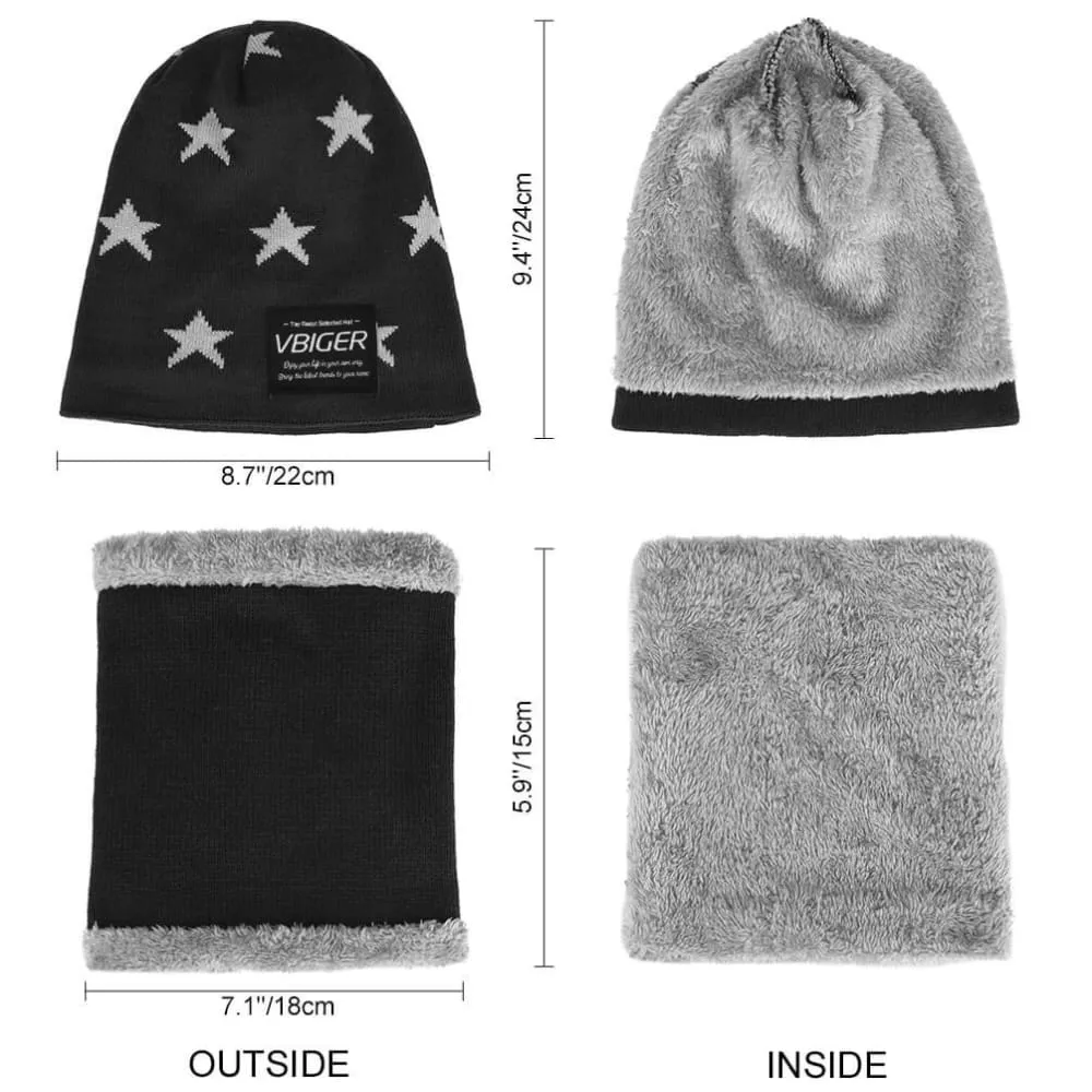 Vbiger Kids Winter Knitted Hat And Infinity Scarf Set 2 Pieces Warm Winter Knitted Set