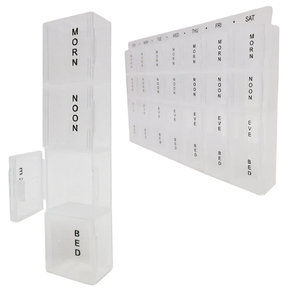 Weekly Pill Box Container Travel Storage Organizer 7 Day Medication Compartments