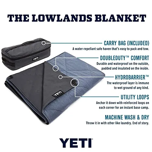 YETI Lowlands Blanket, Multi-Use Blanket with Travel Bag, Nordic Purple